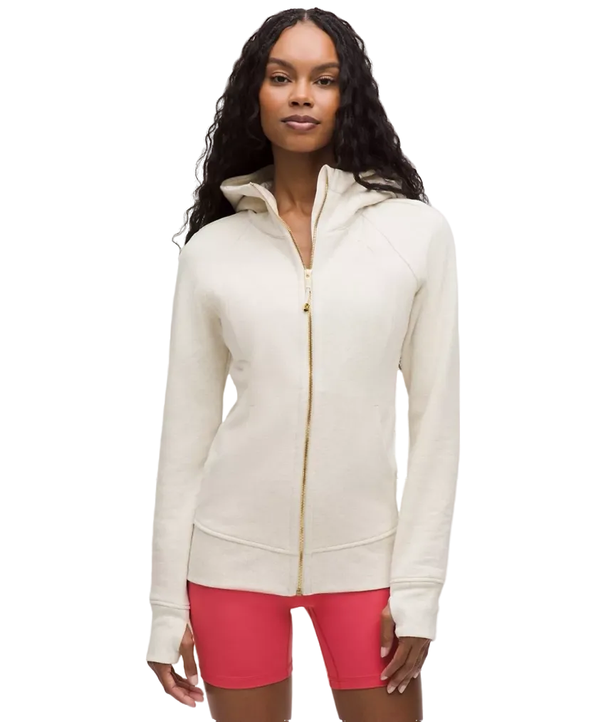 Lululemon Scuba Full Zip Hoodie Heathered Light Ivory/gold