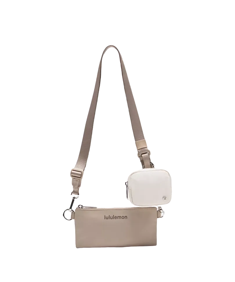 Lululemon Dual Pouch Sling Sheer Oak/light Ivory/lava Cake