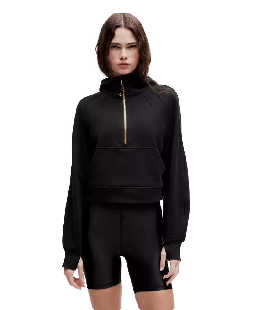Lululemon Scuba Oversized Half Zip Hoodie Black/gold