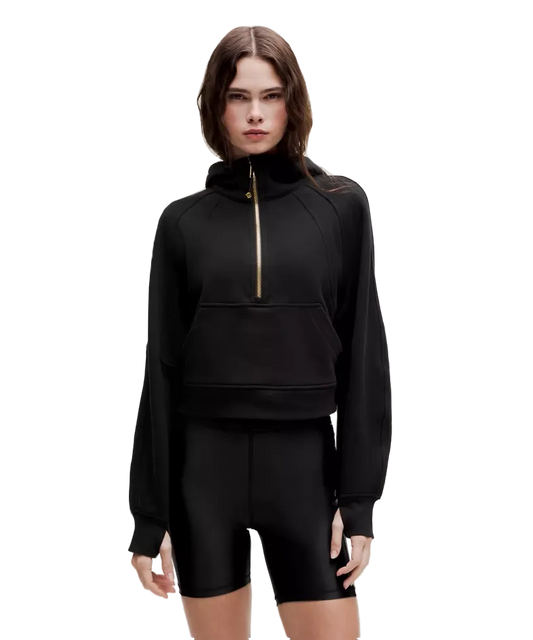 Lululemon Scuba Oversized Half Zip Hoodie Black/gold