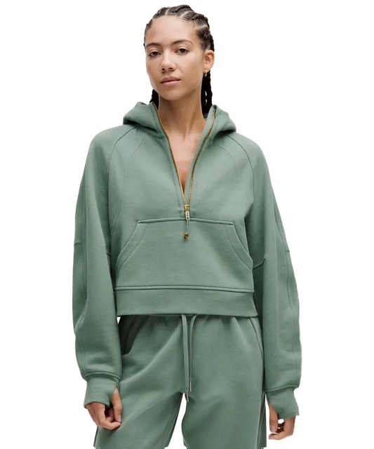 Lululemon Scuba Oversized Half Zip Hoodie Crater Blue/gold