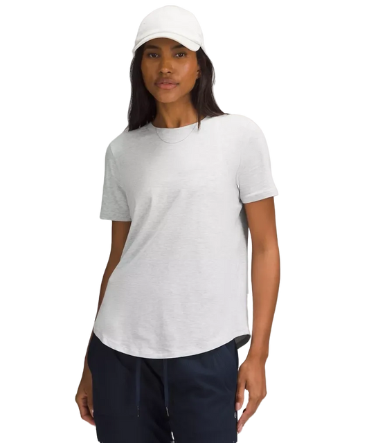 Lululemon Love Curved Hem Crewneck T Shirt Heathered Core Ultra Light Grey