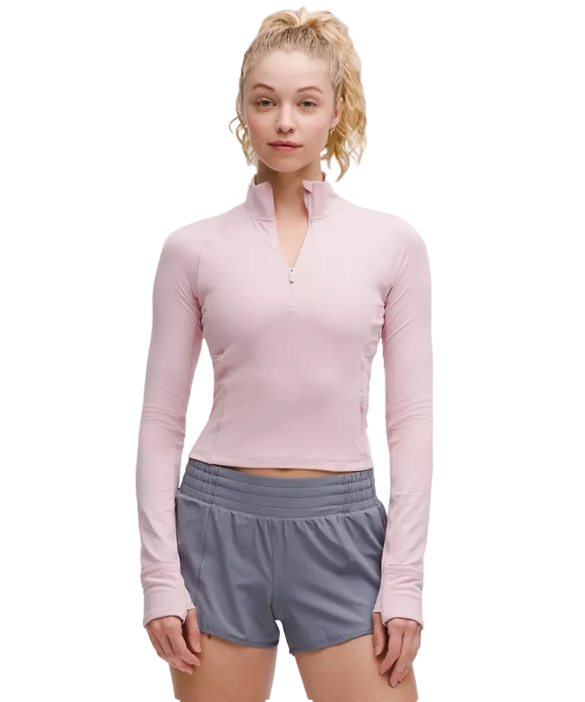 Lululemon It's Rulu Cropped Half Zip Updated Pink Haze