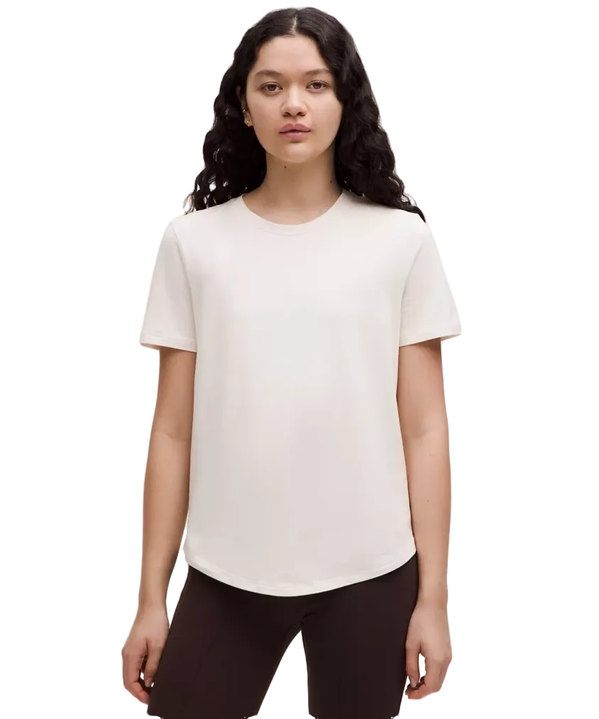 Lululemon Love Curved Hem Crewneck T Shirt Light Ivory