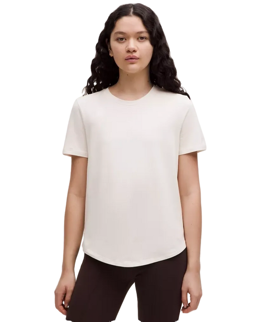 Lululemon Love Curved Hem Crewneck T Shirt Light Ivory
