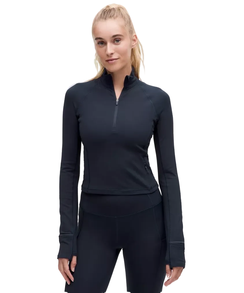 Lululemon It's Rulu Cropped Half Zip Updated True Navy