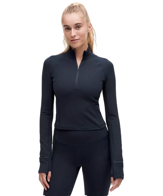 Lululemon It's Rulu Cropped Half Zip Updated True Navy