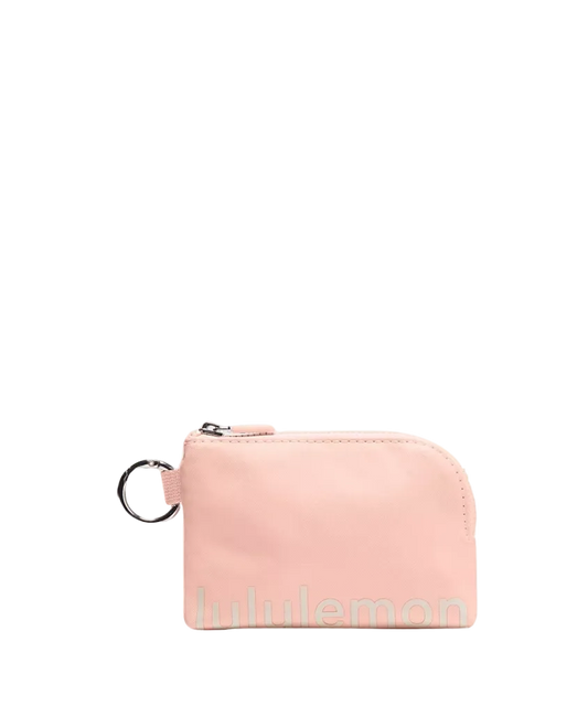 Lululemon Clippable Card Pouch Flush Pink/white Opal