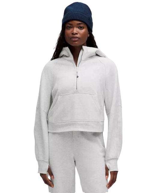 Lululemon Scuba Oversized Half Zip Hoodie Heathered Core Ultra Light Grey