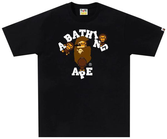 Bape College Milo Tee 'black'