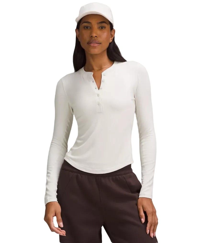 Lululemon Hold Tight Long Sleeve Henley Bone