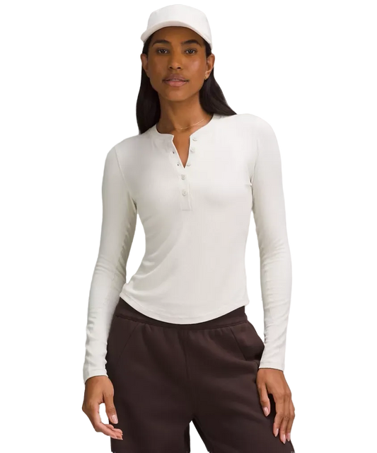 Lululemon Hold Tight Long Sleeve Henley Bone