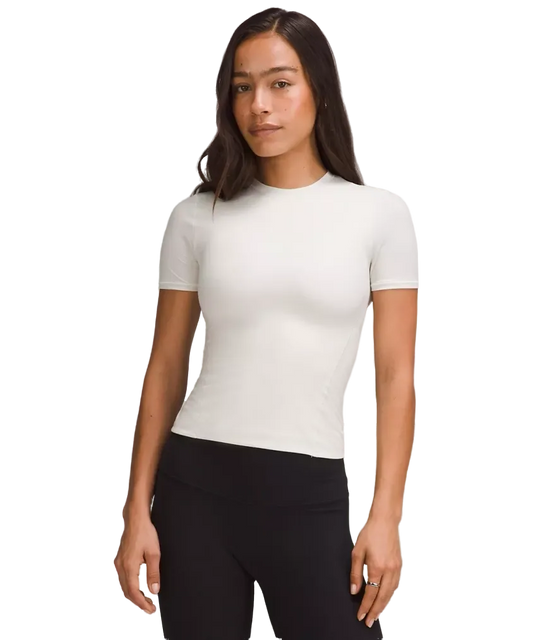 Lululemon Wundermost Ultra Soft Nulu Hip Length Crewneck Shirt Bone