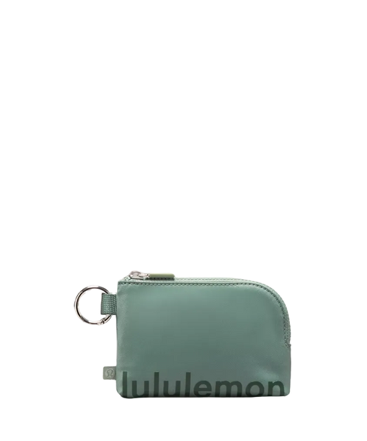 Lululemon Clippable Card Pouch Grey Eucalyptus/legacy Green