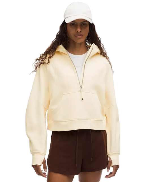 Lululemon Scuba Oversized Half Zip Hoodie Butter Cream