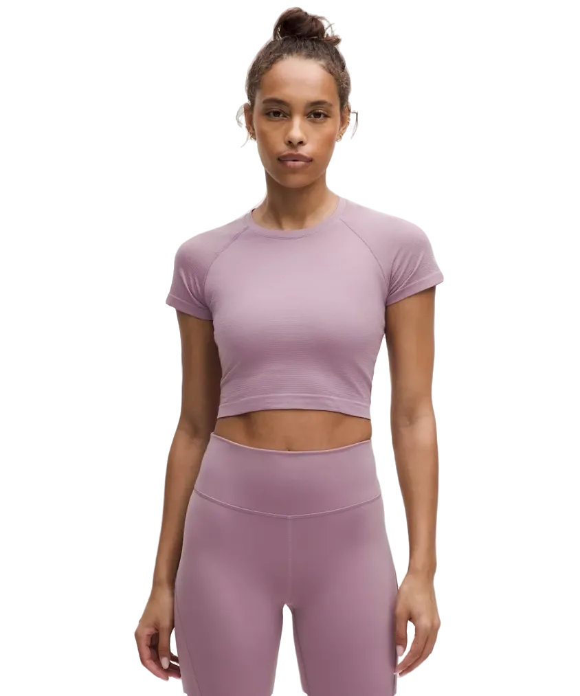 Lululemon Swiftly Tech Cropped Short Sleeve Shirt 2.0 Lavender Lux
