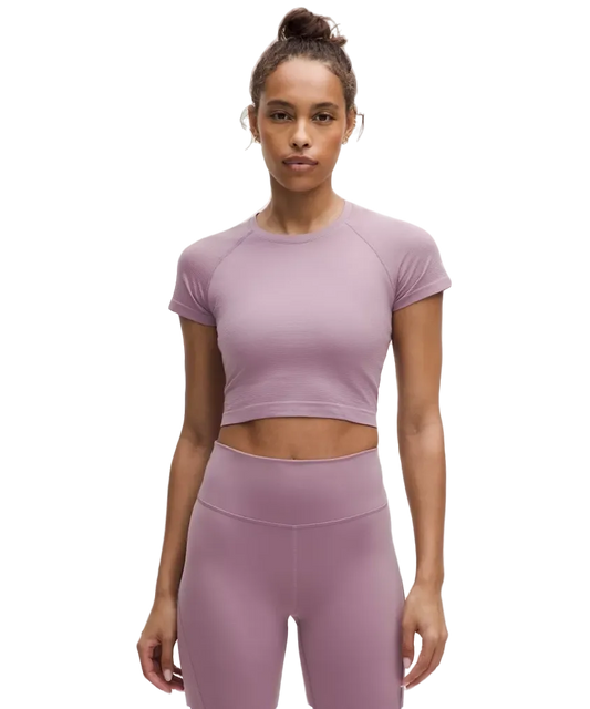 Lululemon Swiftly Tech Cropped Short Sleeve Shirt 2.0 Lavender Lux
