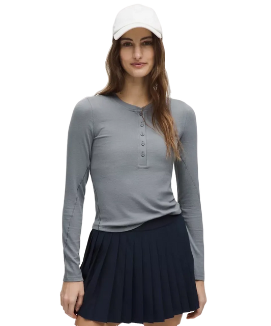 Lululemon Hold Tight Long Sleeve Henley Solar Grey
