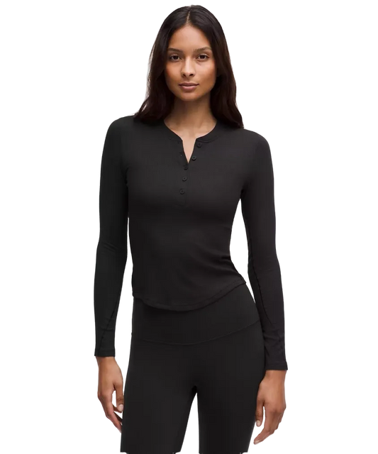 Lululemon Hold Tight Long Sleeve Henley Black