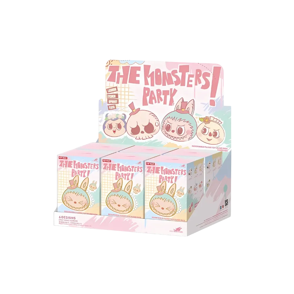 Pop Mart Labubu The Monsters Party Series Reversible Plush Doll Sealed Case (6 Blind Box)