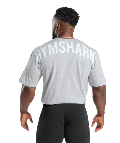 Gymshark Power T Shirt Light Grey Core Marl