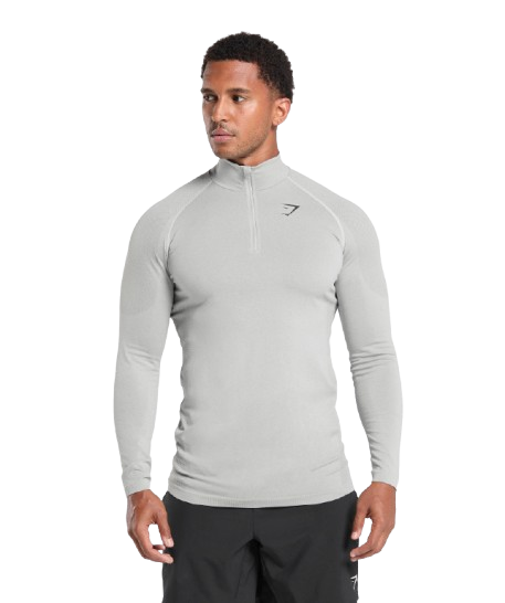 Gymshark Vital Seamless 1/4 Zip Light Grey/smokey Grey