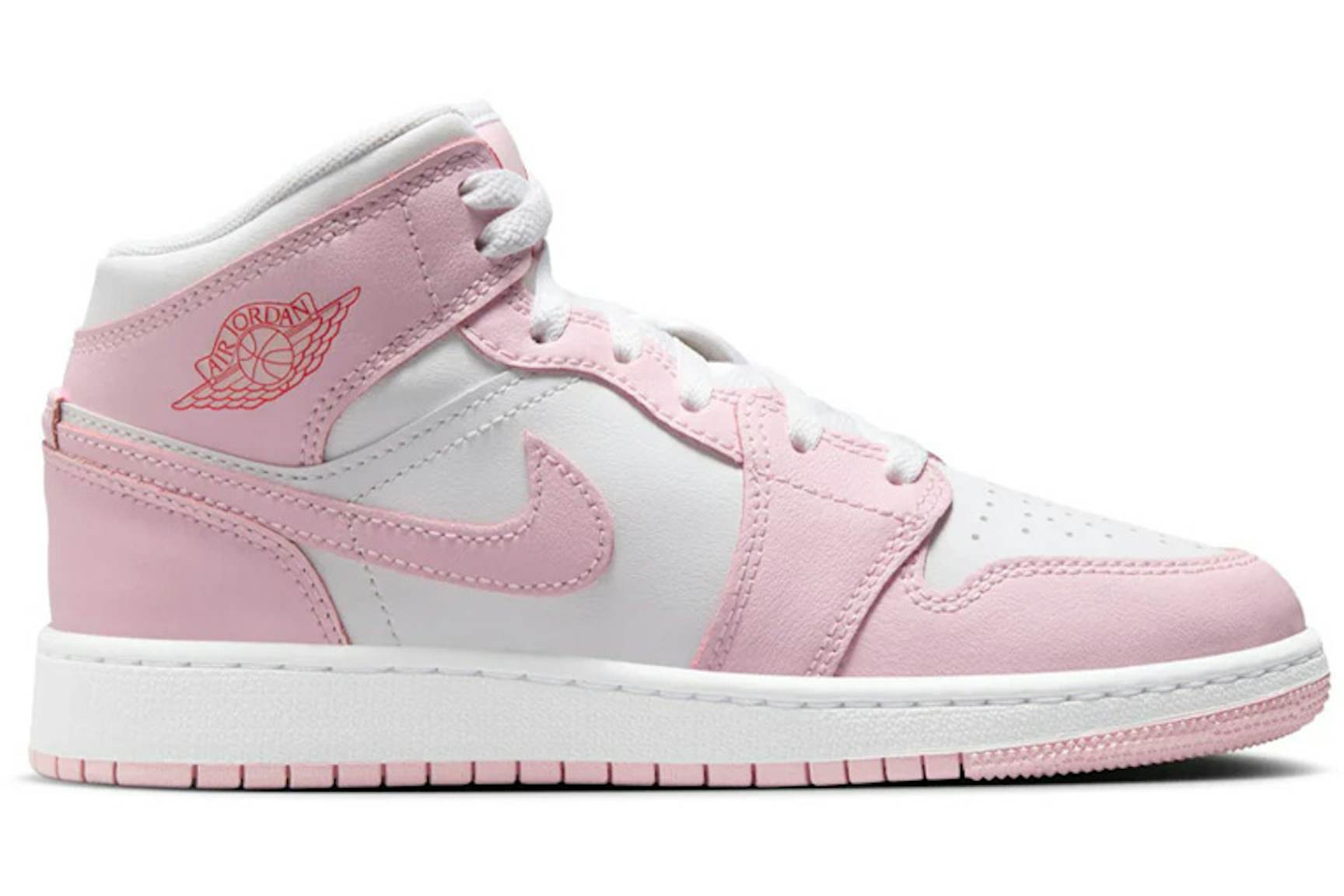 Jordan 1 Mid Pink Foam Fire Red (gs)