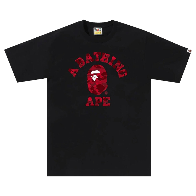 Bape Color Camo College Tee Black / Red (ss23)
