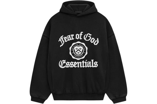 Fear Of God Essentials Heavy Fleece Vintage Shrunken Hoodie Black