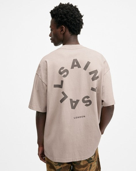 Tierra Logo Print Oversized Crew Neck T Shirt