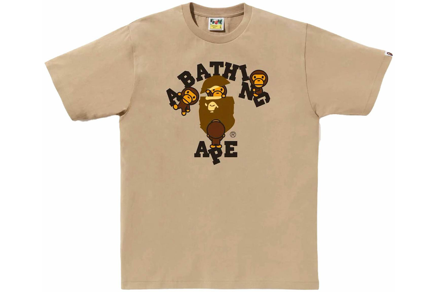 Bape College Milo Tee Beige