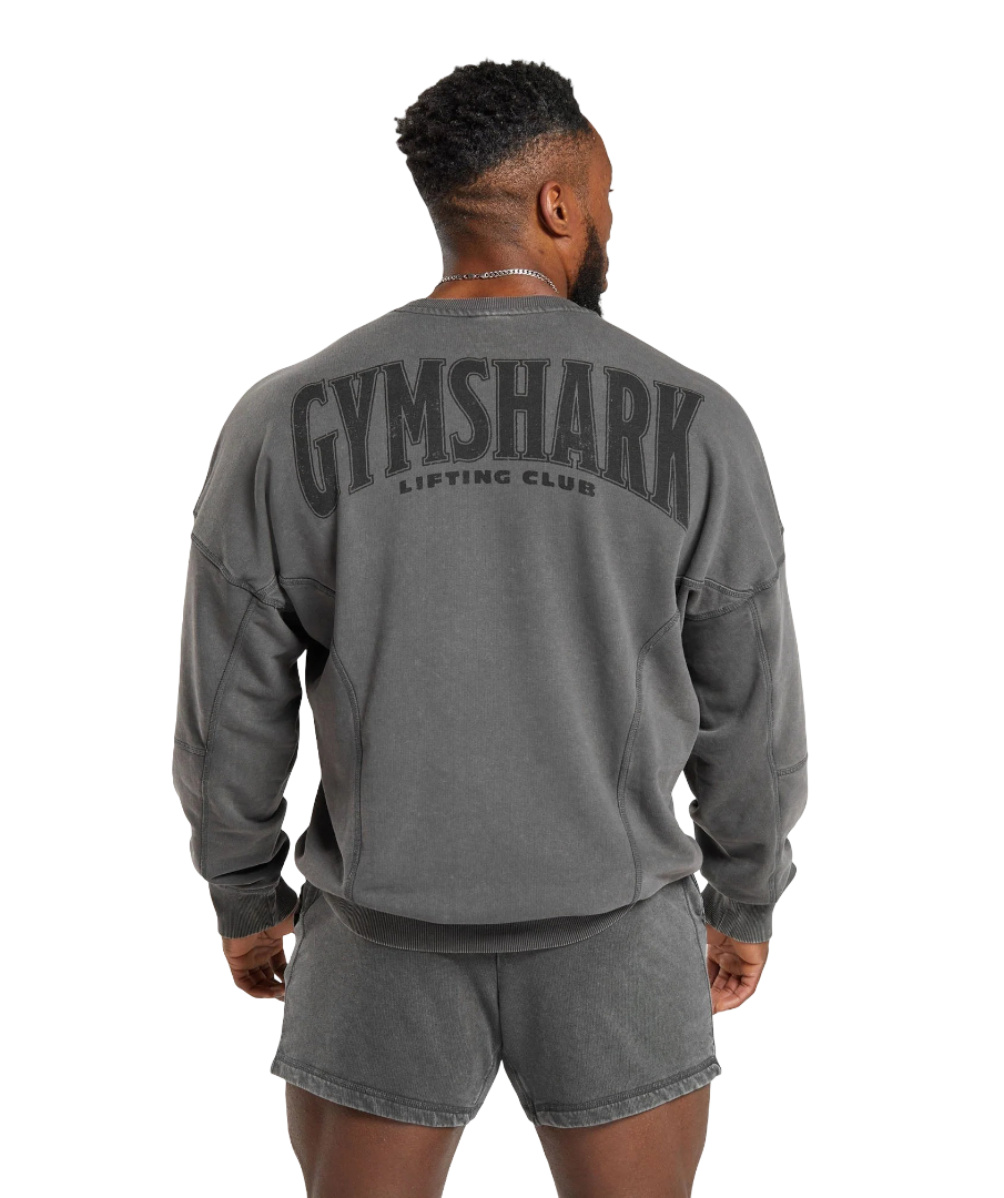 Gymshark Heritage Washed Crew Onyx Grey