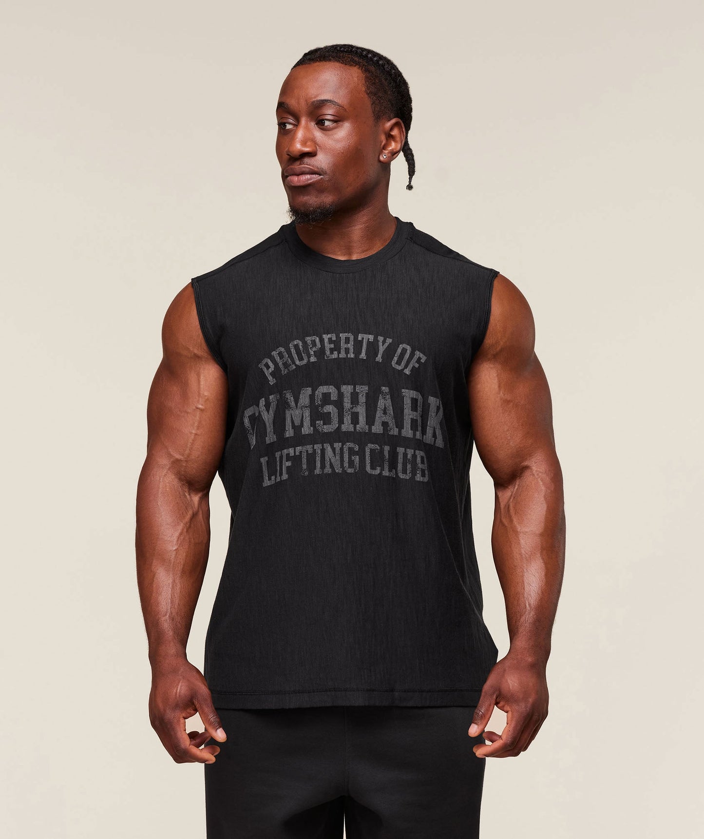 Gymshark Lightweight Slub Textured Tank Black