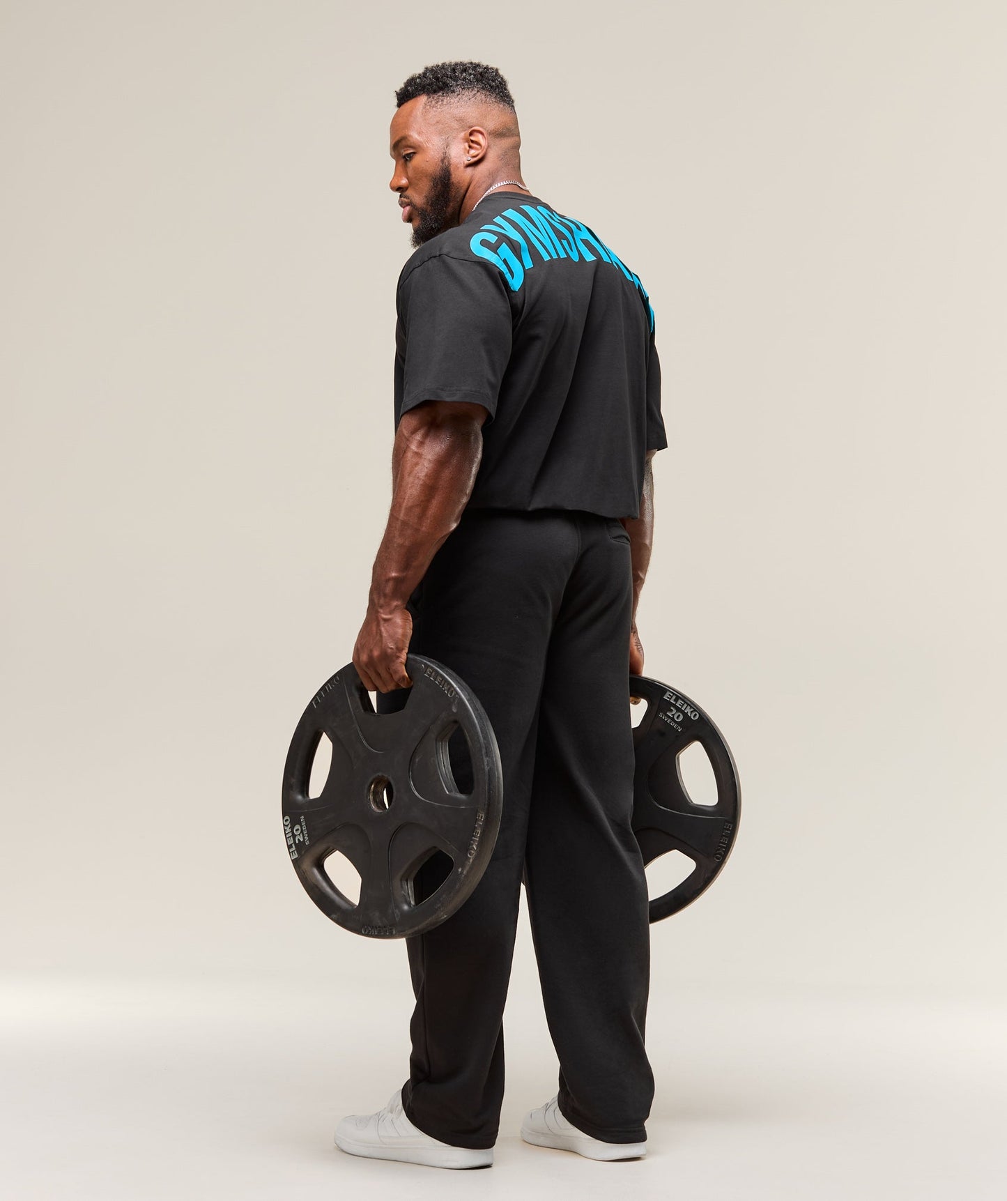 Gymshark Power T Shirt Black/brand Blue